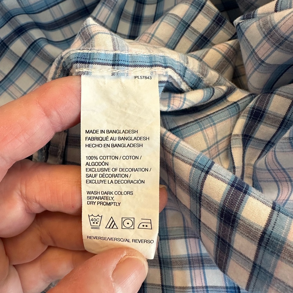 Izod saltwater relaxed classics button down the front plaid men’s shirt size L - Picture 11 of 13
